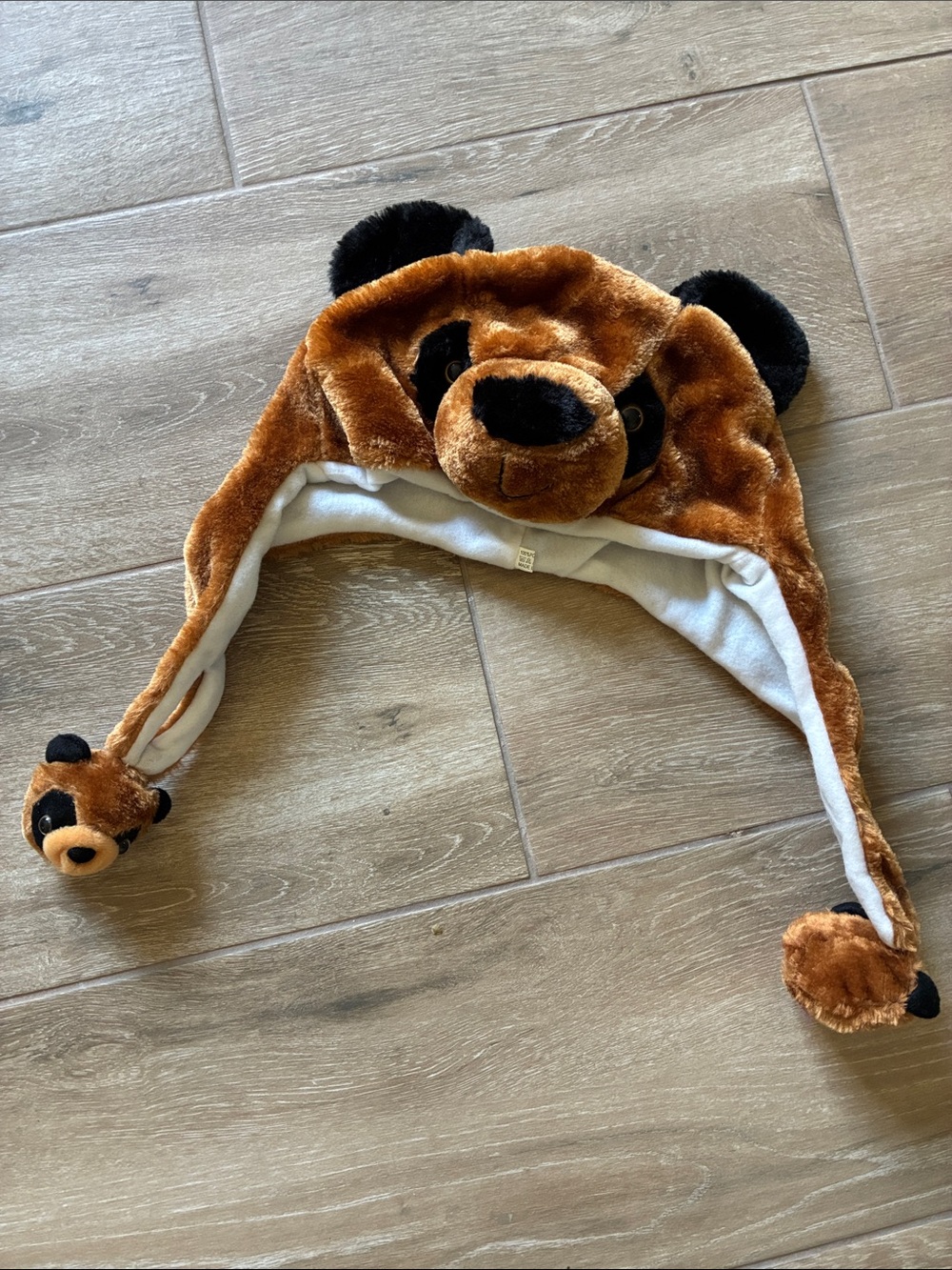 Plush Brown Bear Hooded Hat for Kids - Soft Earflap Beanie